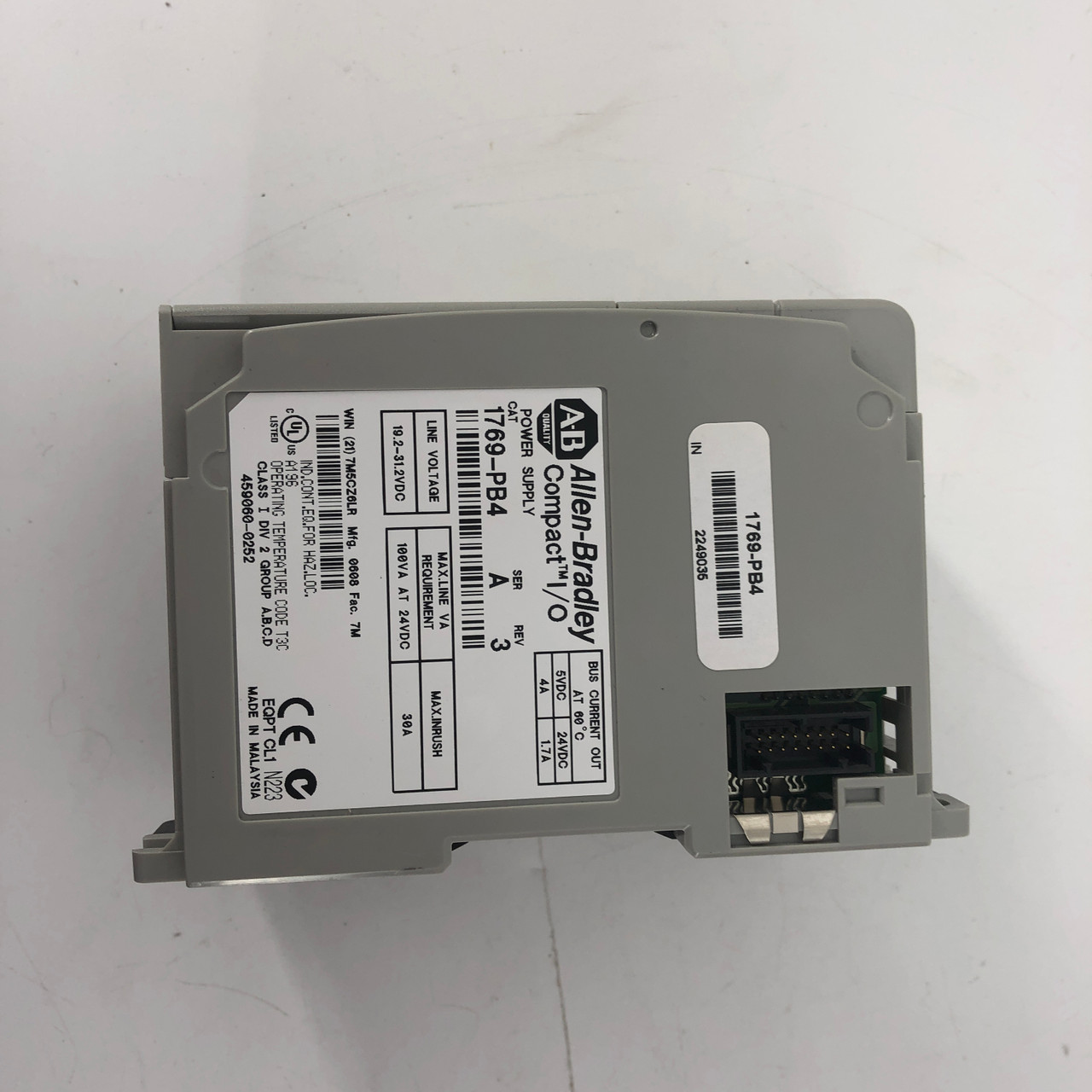 ALLEN-BRADLEY 1769-PB4 SER A REV 3 COMPACT I/O POWER SUPPLY 5-24VDC 4/1.7A