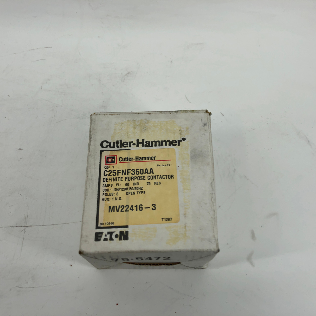 CUTLER HAMMER C25FNF360AA 3 POLE 60A 104/120V DEFINITE PURPOSE CONTACTOR - NEW