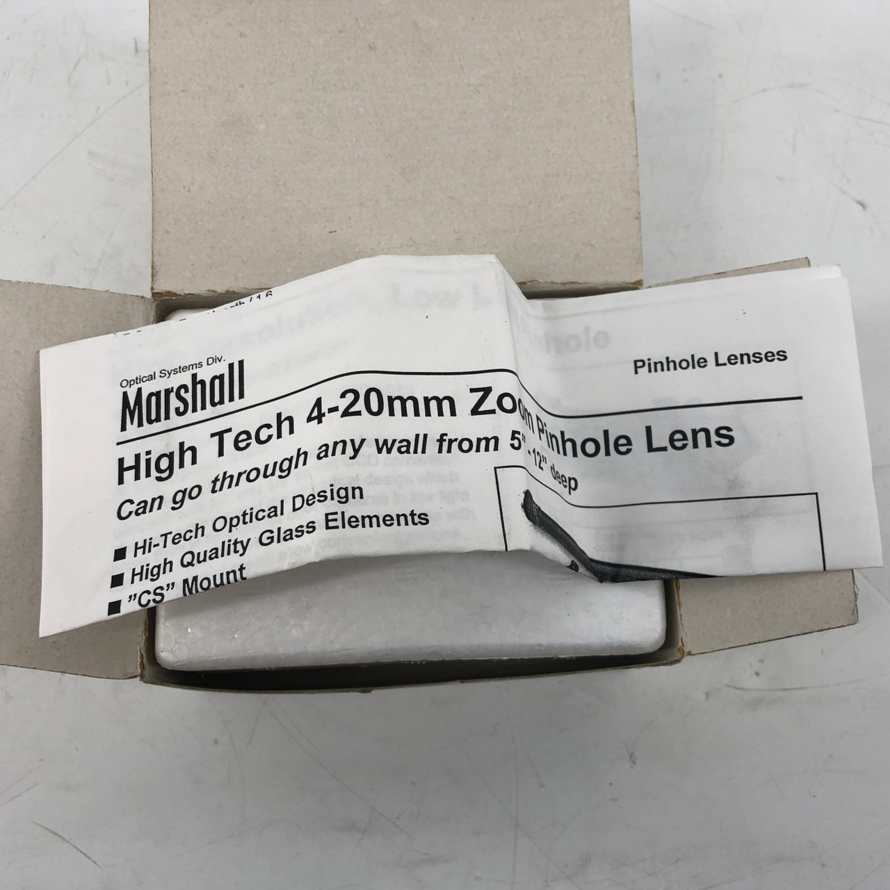 MARSHALL V-ZPL06 F=4-20MM 1.6:F PINHOLE ZOOM TV LENS - NEW