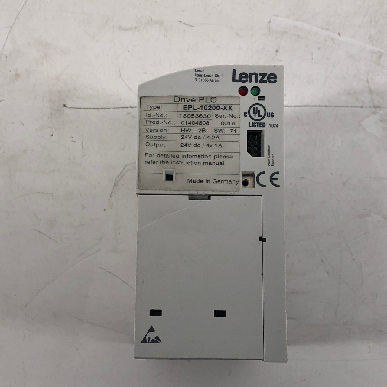 LENZE EPL-10200-XX HW 2B SW 71 24VDC PLC DRIVE