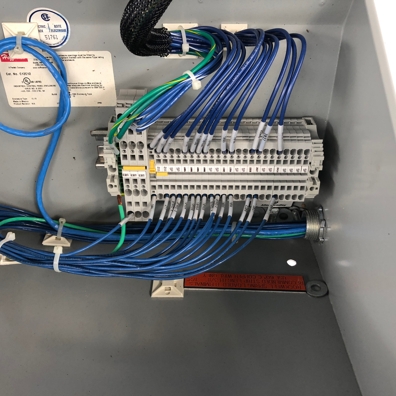 HOFFMAN C12C12 INDUSTRIAL CONTROL PANEL ENCLOSURE TYPE 12,13