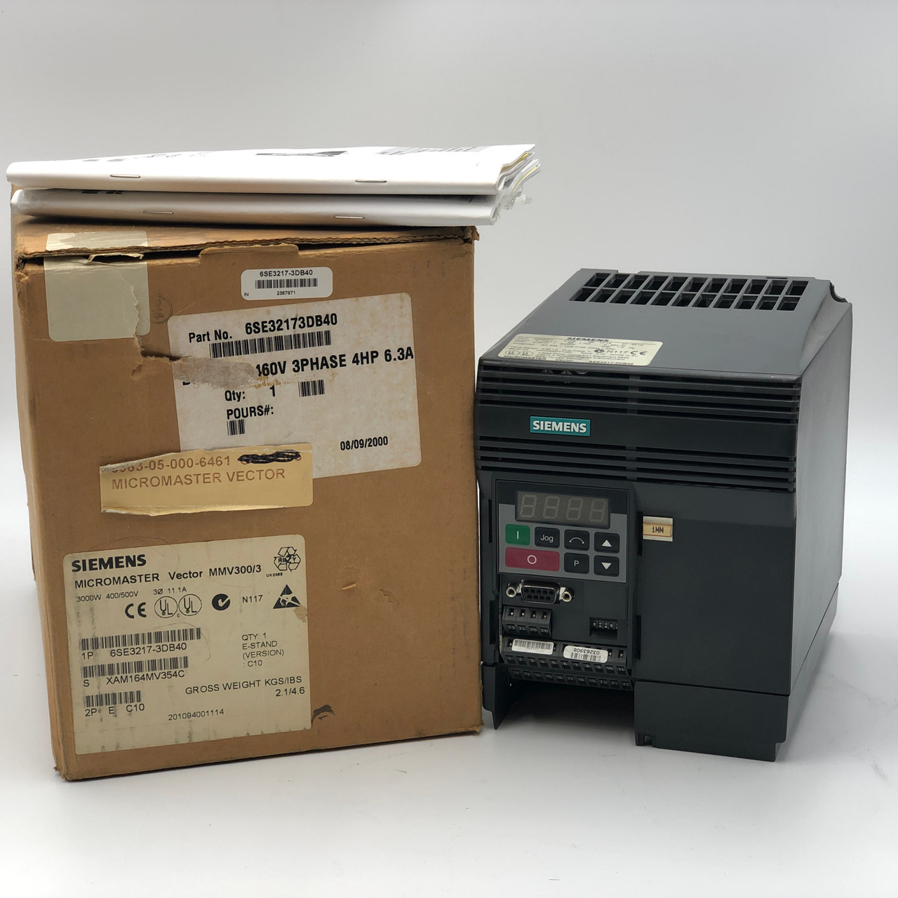 SIEMENS 6SE3217-3DB40 MIRCROMASTER VECTOR DRIVE UNTESTED AS IS