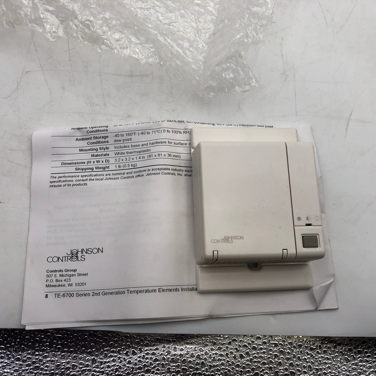 JOHNSON CONTROLS TE-67NT-0N00 1K NICKEL SENSOR TERMINAL BLOCK - NEW