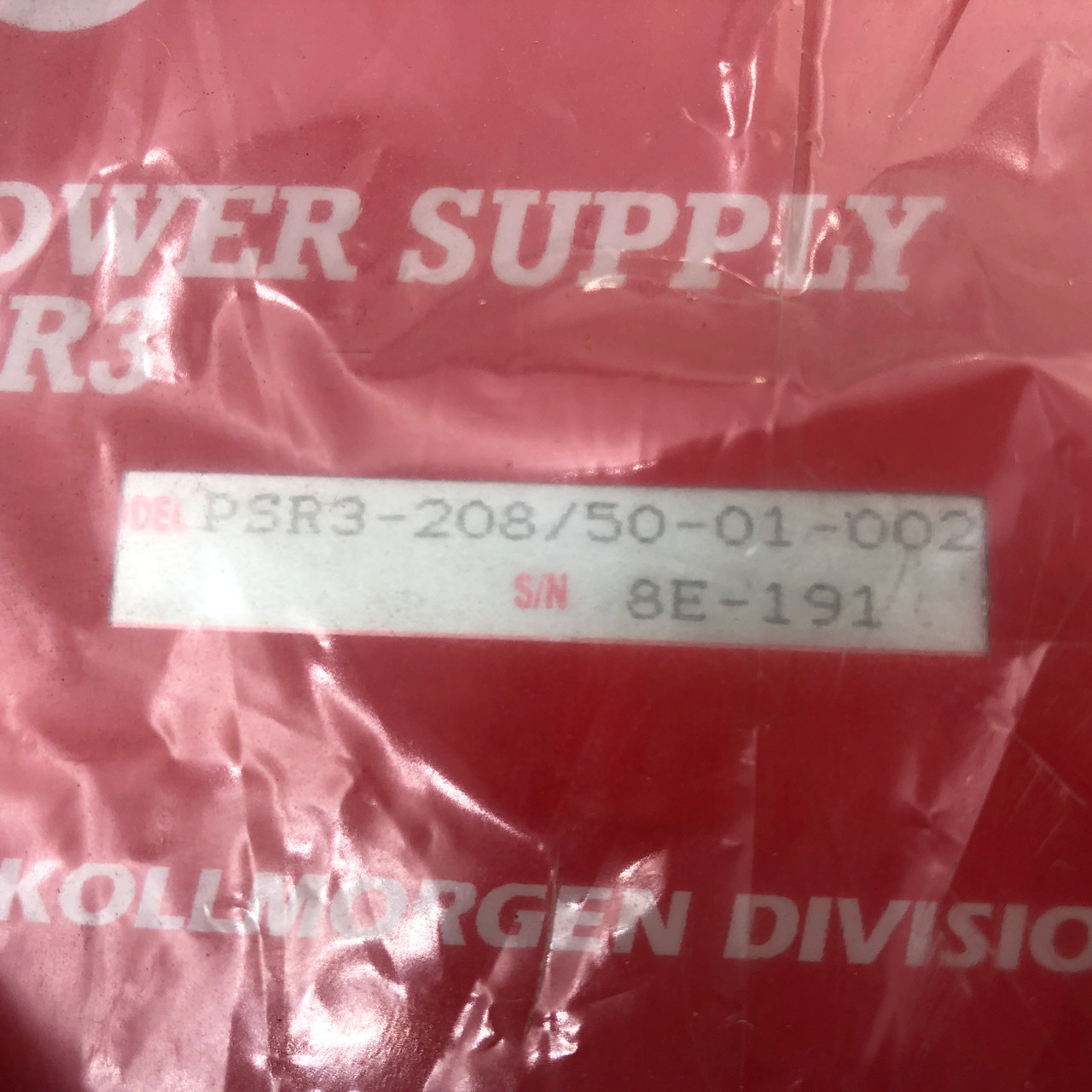 KOLLMORGEN INDUSTRIAL SERVO POWER SUPPLY PSR3-208/50-01-002