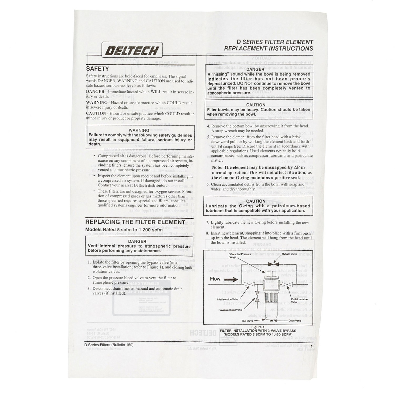 Deltech D-0175-CCE Filter Element Replacement Cartridge New