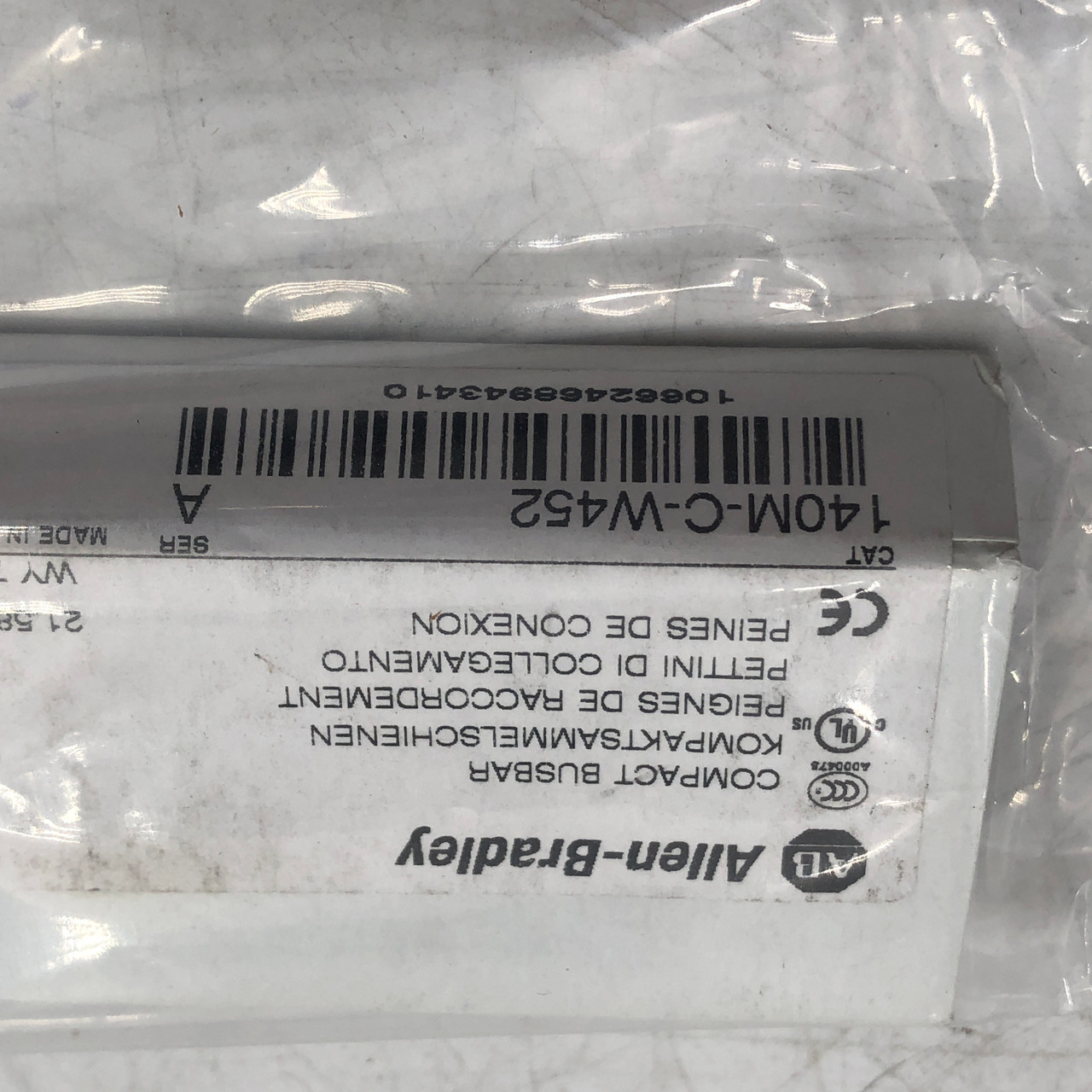 LOT OF 2-ALLEN-BRADLEY 140M-C-W452 SER A CMPT BUSBAR 600V 3P 64A 45MMSPACING-NEW