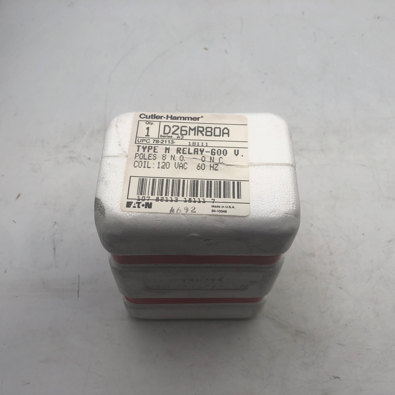 EATON TYPE-M (AC CONTROL RELAY) D26MR80A 120VAC COIL 60HZ - NEW