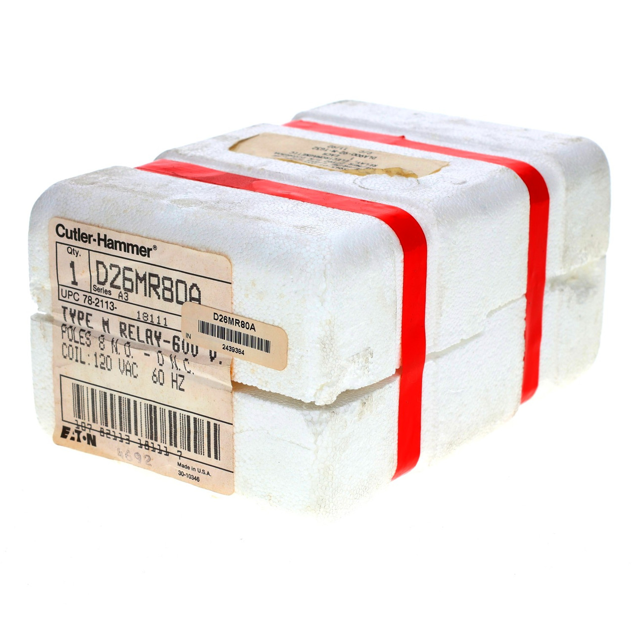 Eaton Type-M AC Control Relay D26MR80A 120VAC Coil 60HZ New