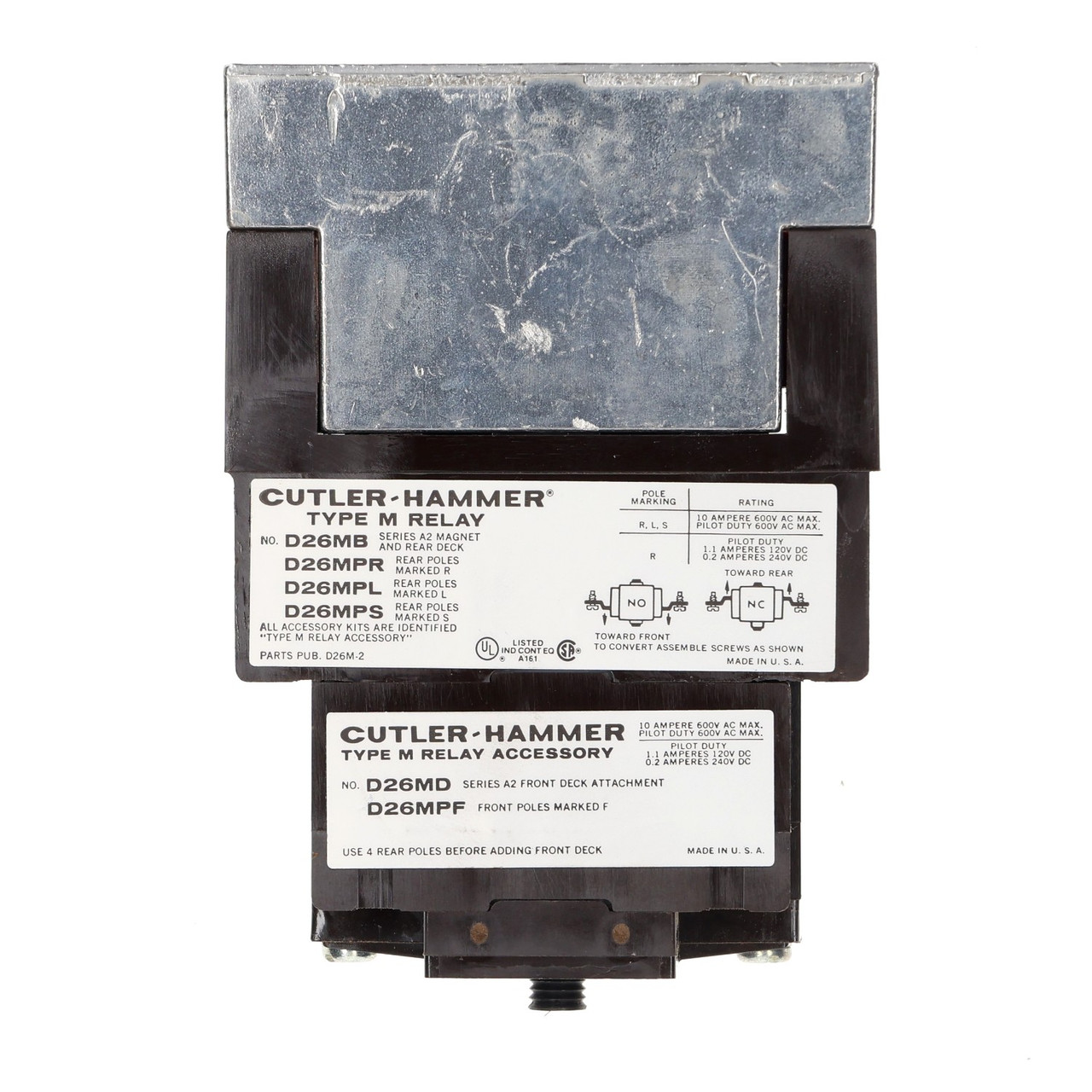 Eaton Type-M AC Control Relay D26MR80A 120VAC Coil 60HZ New