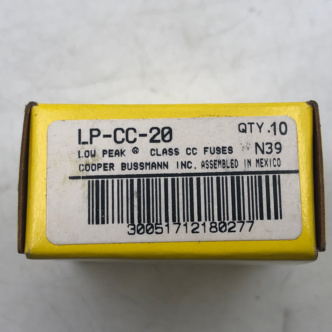 COOPER BUSSMANN LP-CC-20  (CARTRIDGE CLASS CC 600VAC/300DC, 20A FUSES) QTY 10NEW