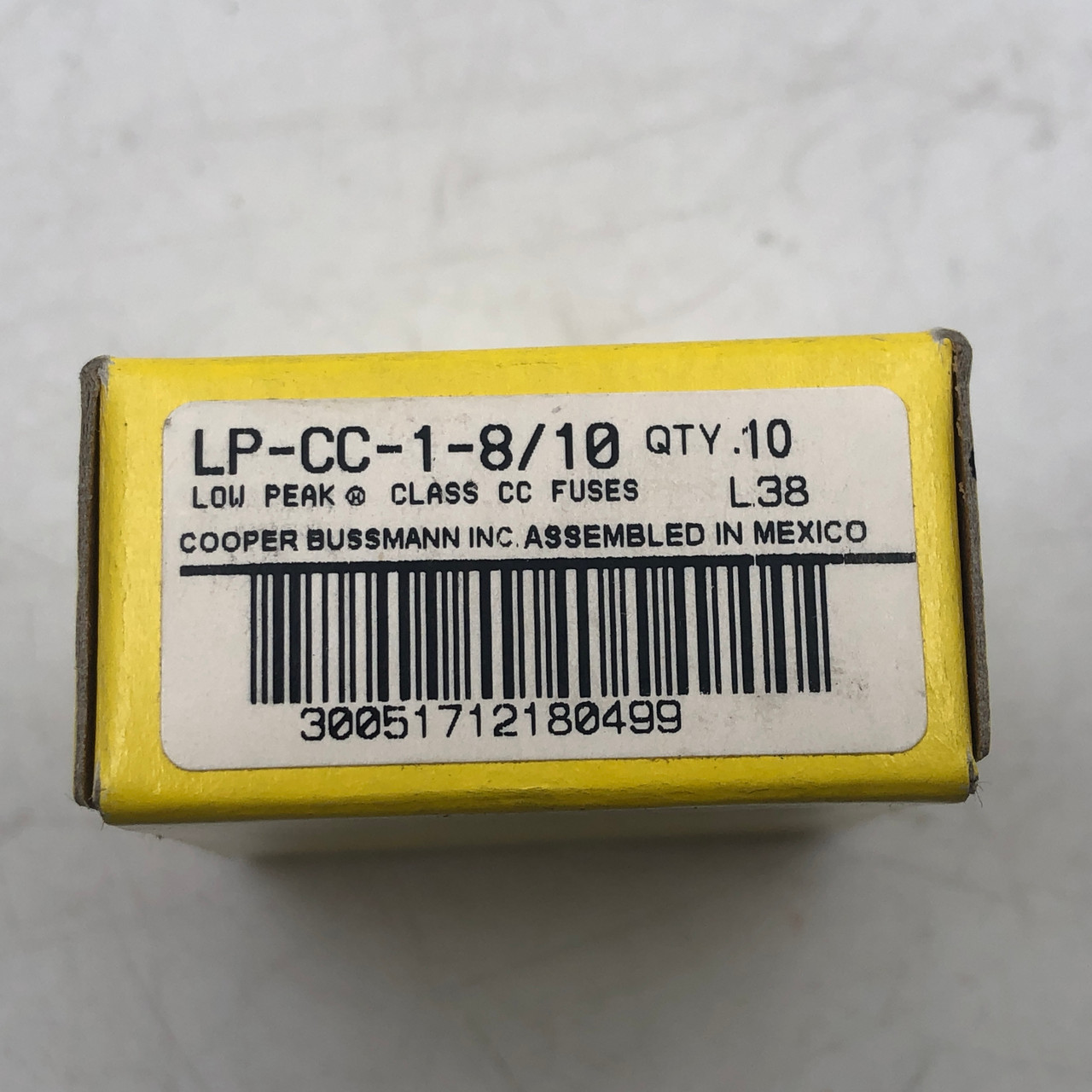 COOPER BUSSMANN LP-CC-1-8/10 10 PACK - LOW PEAK CLASS CC 600V 1.8A FUSES - NEW