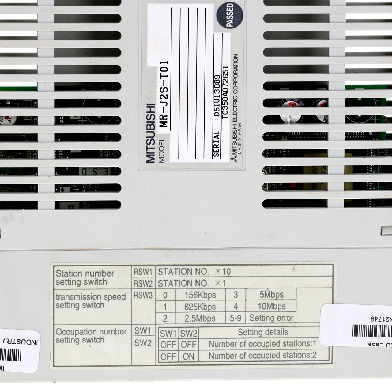 Mitsubishi MR-J2S-T01 AC Servo Amplifier with CC-Link Unit