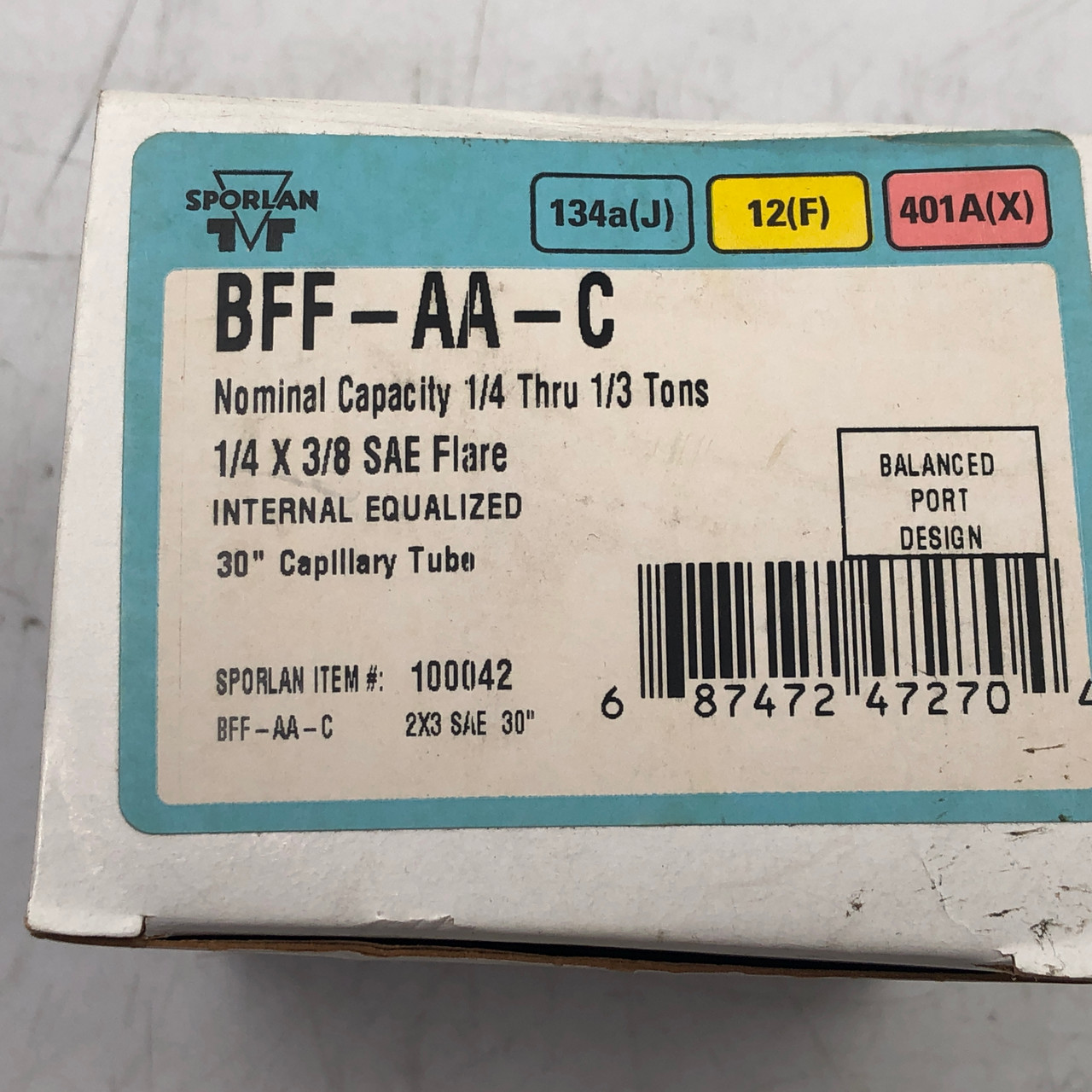 Sporlan BFF-AA-C Thermostatic Expansion Valve 1/4 - 3/8" - NEW