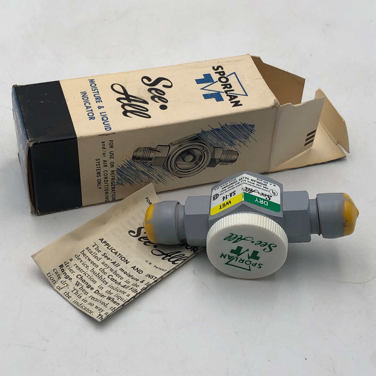 SPORLAN SA-14 1/2" SAR SEE ALL MOISTURE AND LIQUID INDICATOR - NEW
