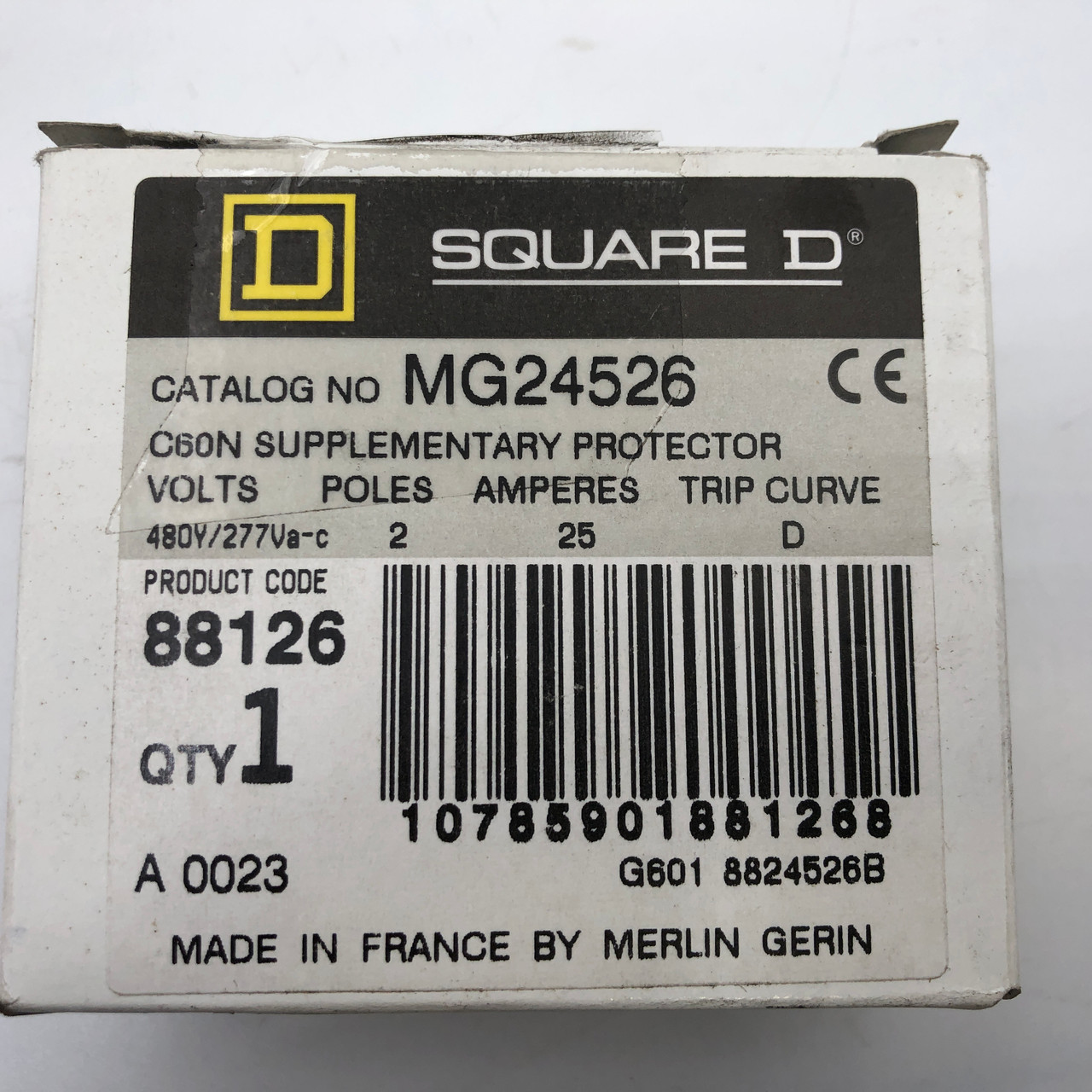 SQUARE D C60N MG24526 (CIRCUIT BREAKER,2-POLE,25A,SUPPLEMENTARY PROTECTOR) NEW