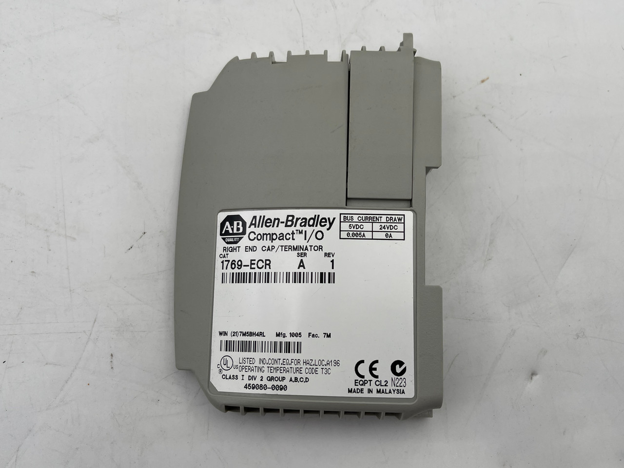 ALLEN BRADLEY 1769-ECR COMPACTLOGIX RIGHT END TERMINATOR