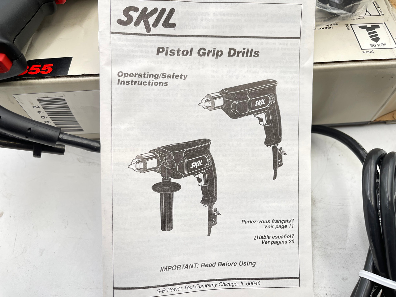 SKIL 1/2" & 3/8" REVERSING CORDED DRILL ONE OF EACH -2 NEW IN BOX