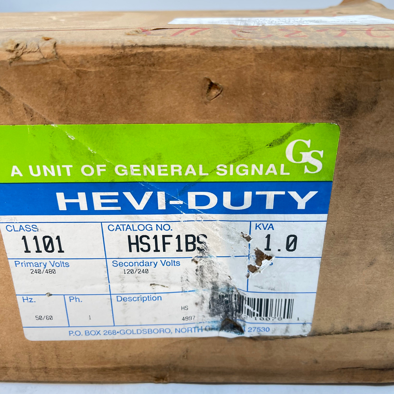 GENERAL SIGNAL HS1F1BS 1 KVA, 60HZ 120/240V TRANSFORMER  - NEW