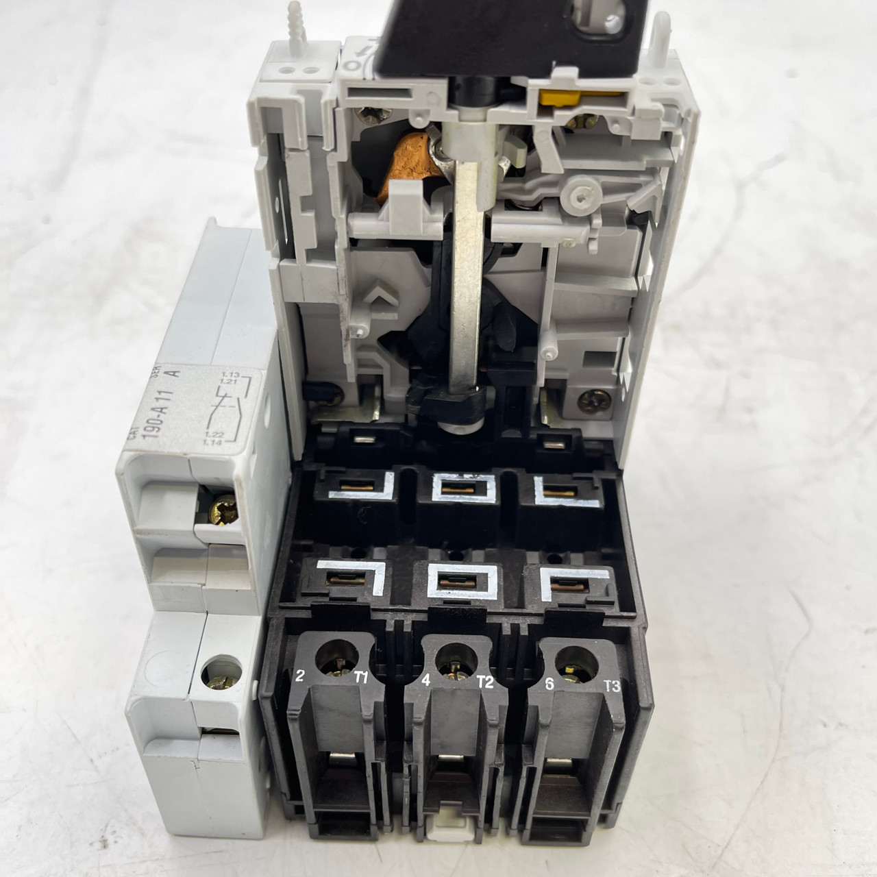 Allen-Bradley 190-MN Manual Interrupter 40A 690V w/ 190-A11 Aux Contact 1NO/1NC