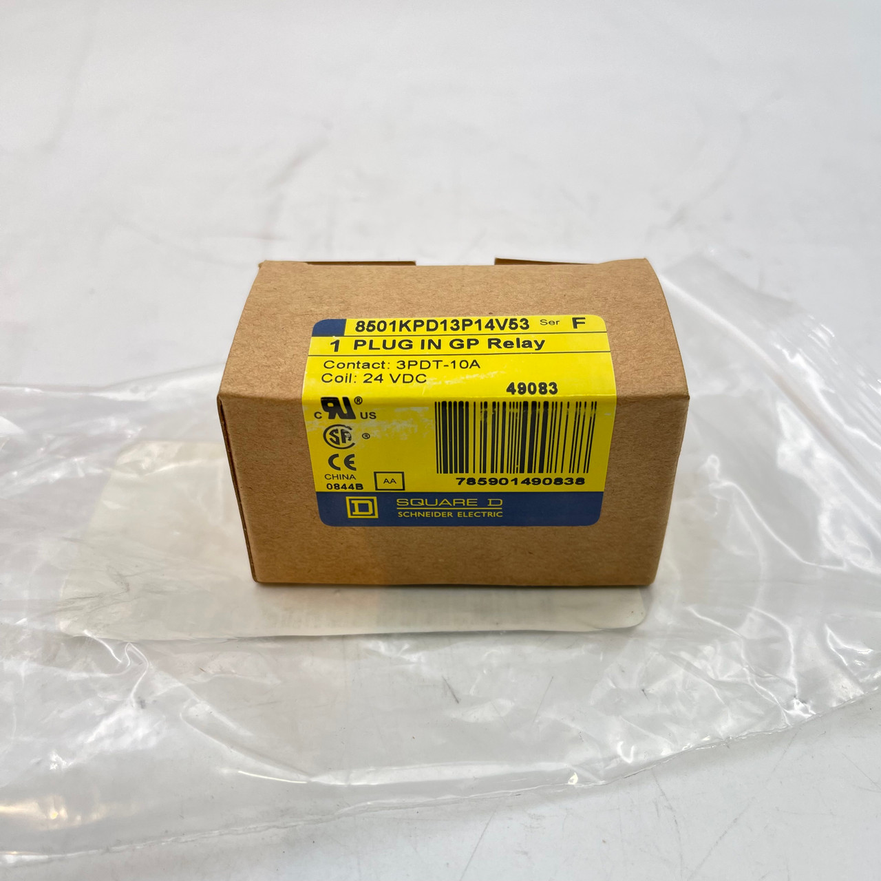 SQUARE D 8501KPD13P14V53 SERIES F PLUG IN GP RELAY 24VDC 10A - NEW