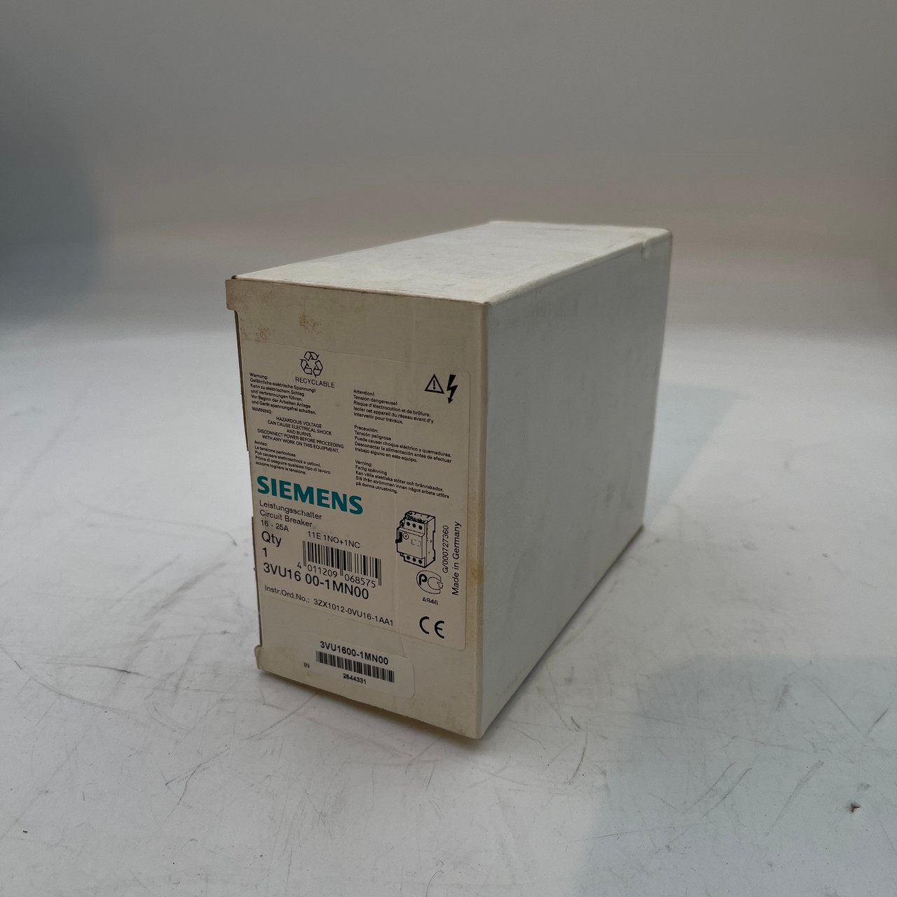 SIEMENS 3VU1600-1MN00 3 POLE 16-25A STARTER MOTOR PROTECTOR - NEW