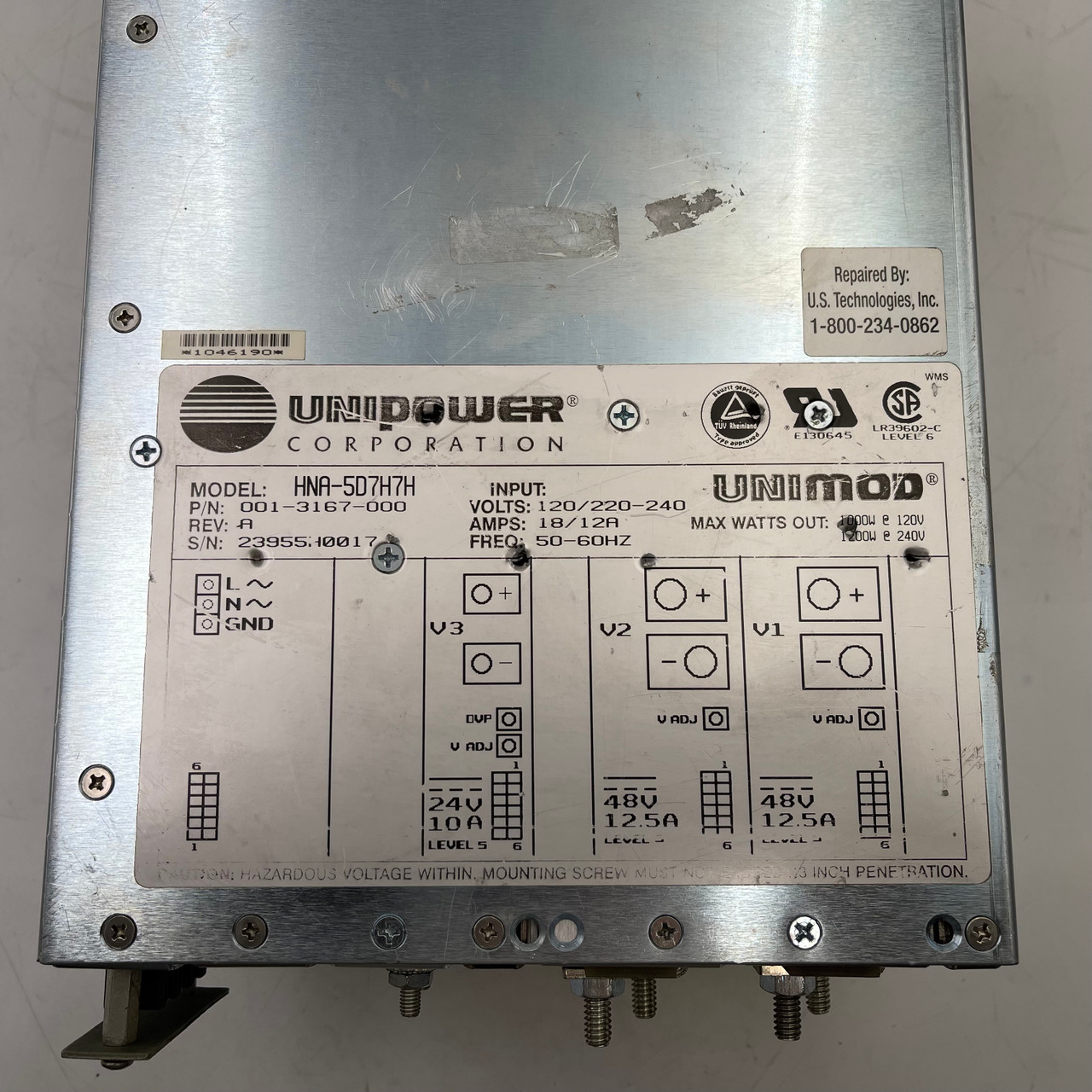 UNIPOWER HNA-5D7H7H 001-3167-000 120-240V 12A POWER SUPPLY - NEW