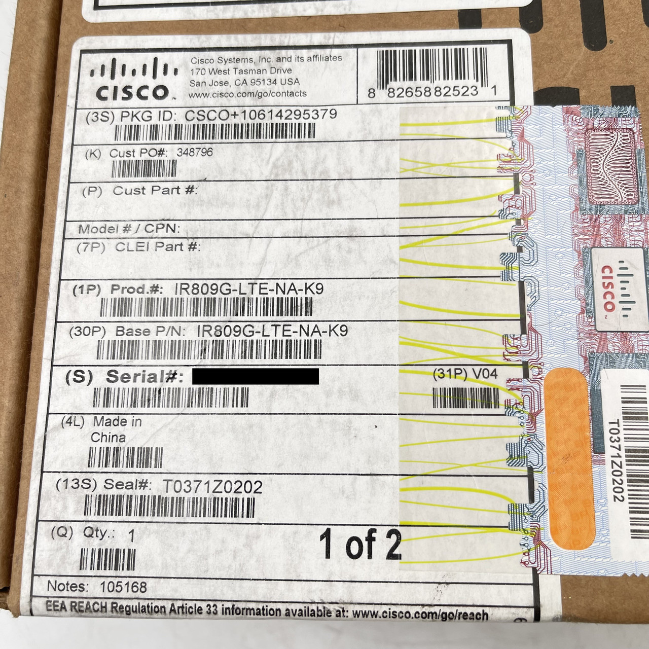 CISCO IR809G-LTE-NA-K9 V04 Industrial 4G LTE Router - North America New Open Box