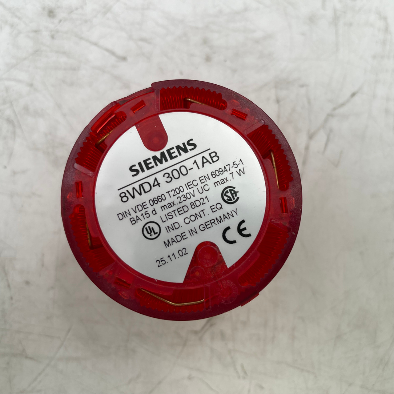 SIEMENS 8WD4300-1AB 230VAC RED STEADY STACK LIGHT  - NEW