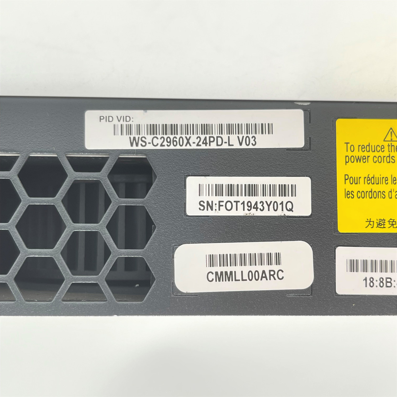 CISCO WS-C2960X-24PD-L 24-PORT CATALYST GIGABIT SWITCH