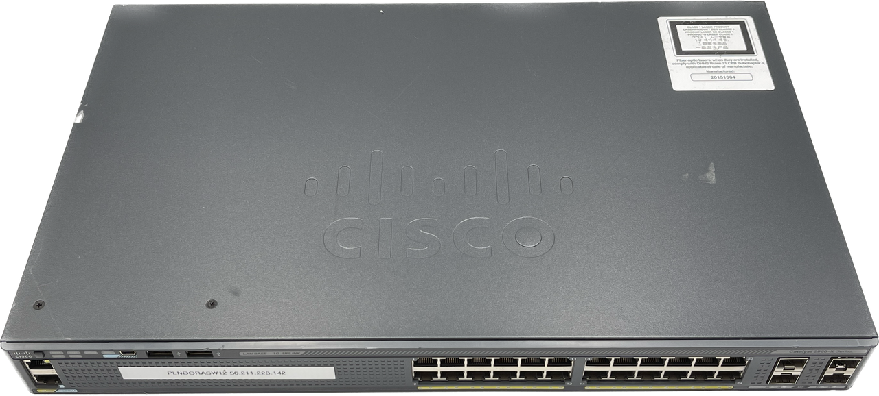 CISCO WS-C2960X-24TS-L 24-PORT GIGABIT ETHERNET NETWORK SWITCH