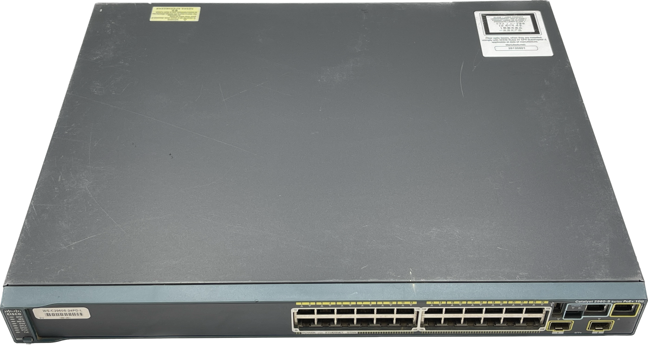 CISCO WS-C2960S-24PD-L 24-PORT MANAGED POE+ ETHERNET NETWORK SWITCH