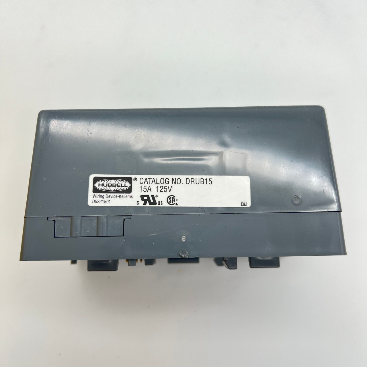 HUBBELL DRUB15 15A 125VAC GRAY DIN RAIL RECEPTACLE - NEW