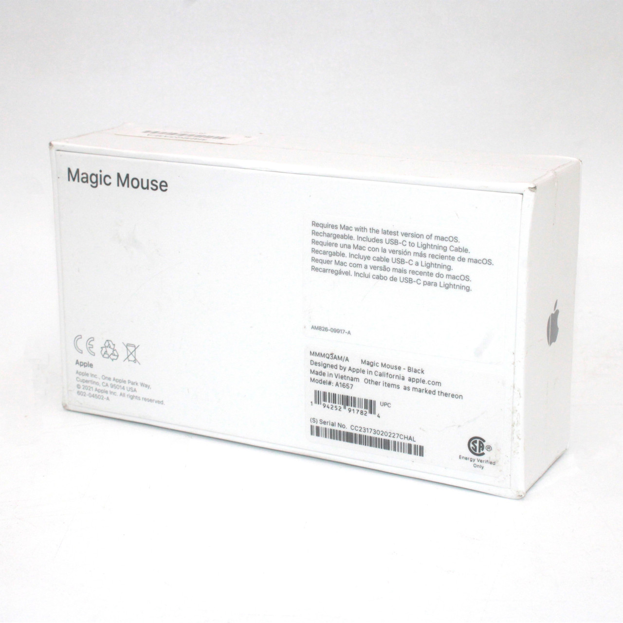 Apple Magic Mouse Black Multi-Touch Surface MMMQ3AM/A - New Sealed