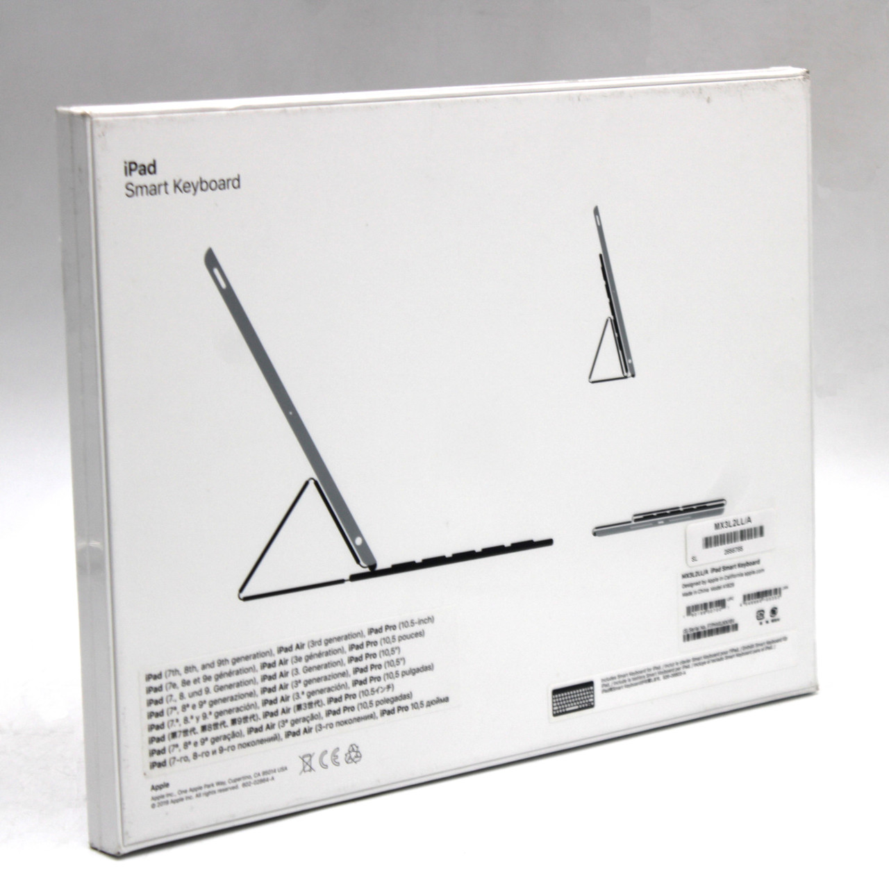 APPLE SMART KEYBOARD FOR 10.5IN IPAD PRO AND IPAD 7TH, 8TH, AND 9TH GEN MX3L2LL/