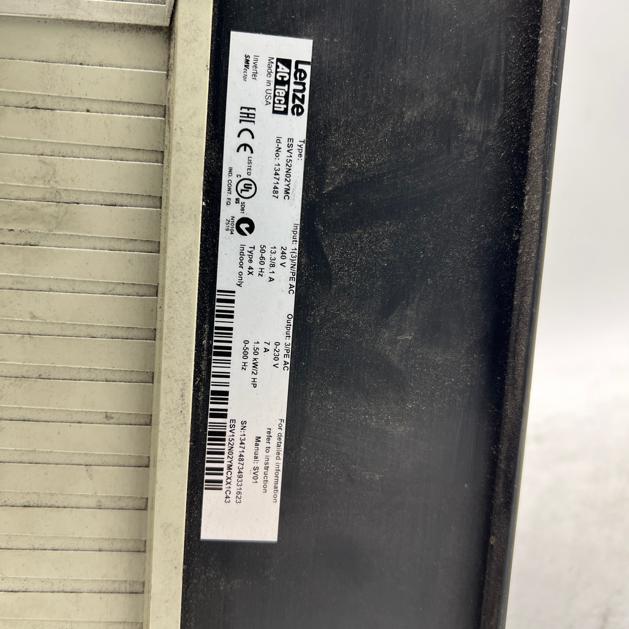 Lenze ESV152N02YMC SMV Series Sensorless AC Vector Drive 2HP 240V