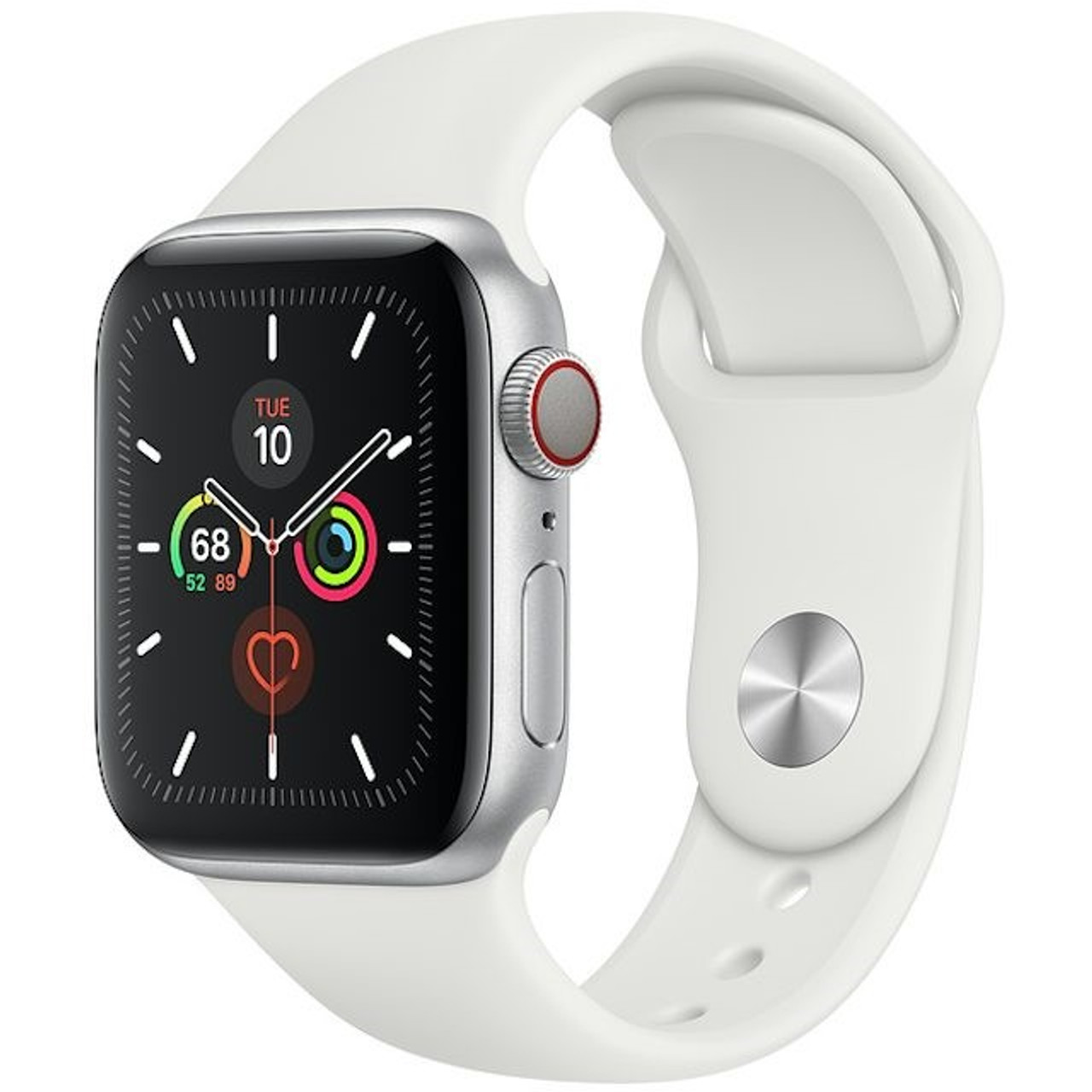 Apple Series 5 40 mm  Silver Alu White Sport Band GPS + Cell - New