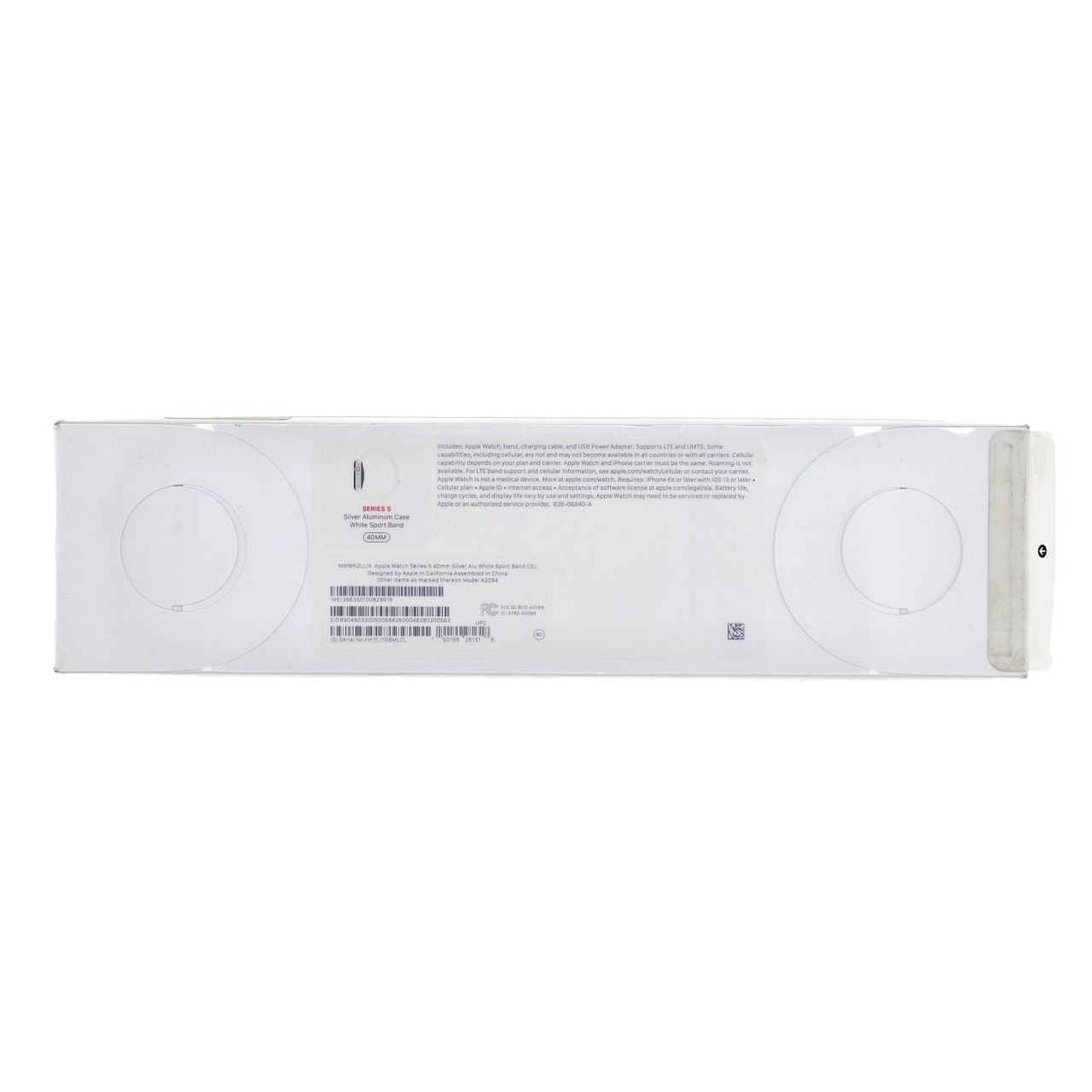 Apple Series 5 40 mm  Silver Alu White Sport Band GPS + Cell - New