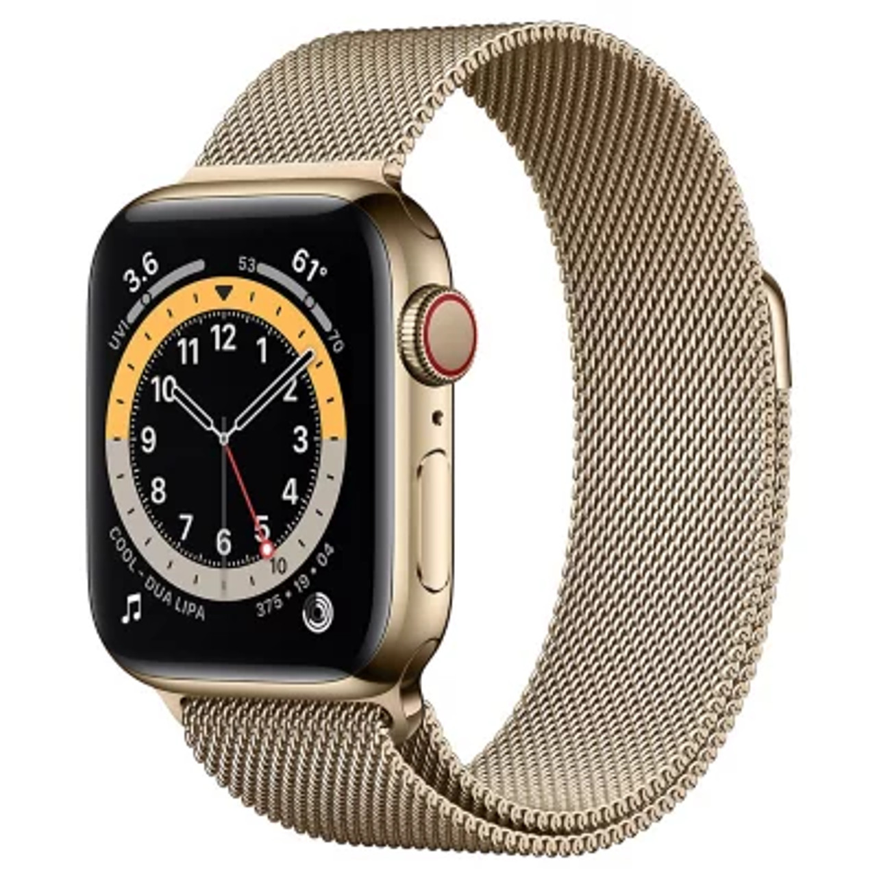 Apple Watch Series 6 (40 mm GPS + Cellular) Gold SS Body Gold Milanese Loop  New