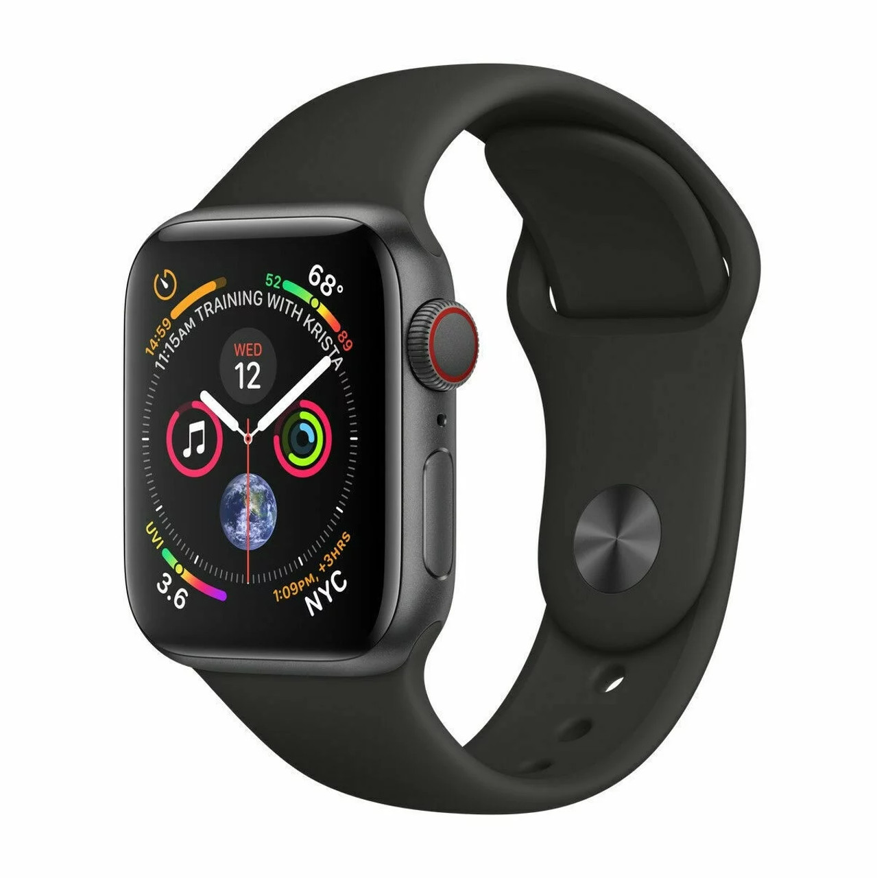 Apple Watch SE (40 mm GPS + Cell) Gray AL Body Black Band - New