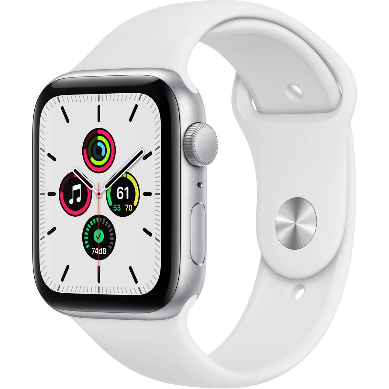 Apple Watch SE (44 mmGPS) Silver AL Body White Band - New Open Box