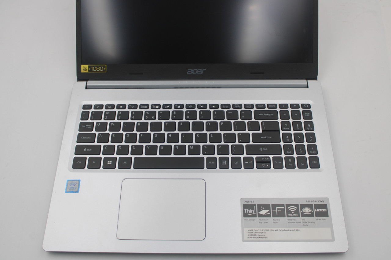 Acer Aspire 5 Slim 15.6" (INTEL 2.10GHz, i3-8145U, 16GB RAM, 128GB NVMe) W10