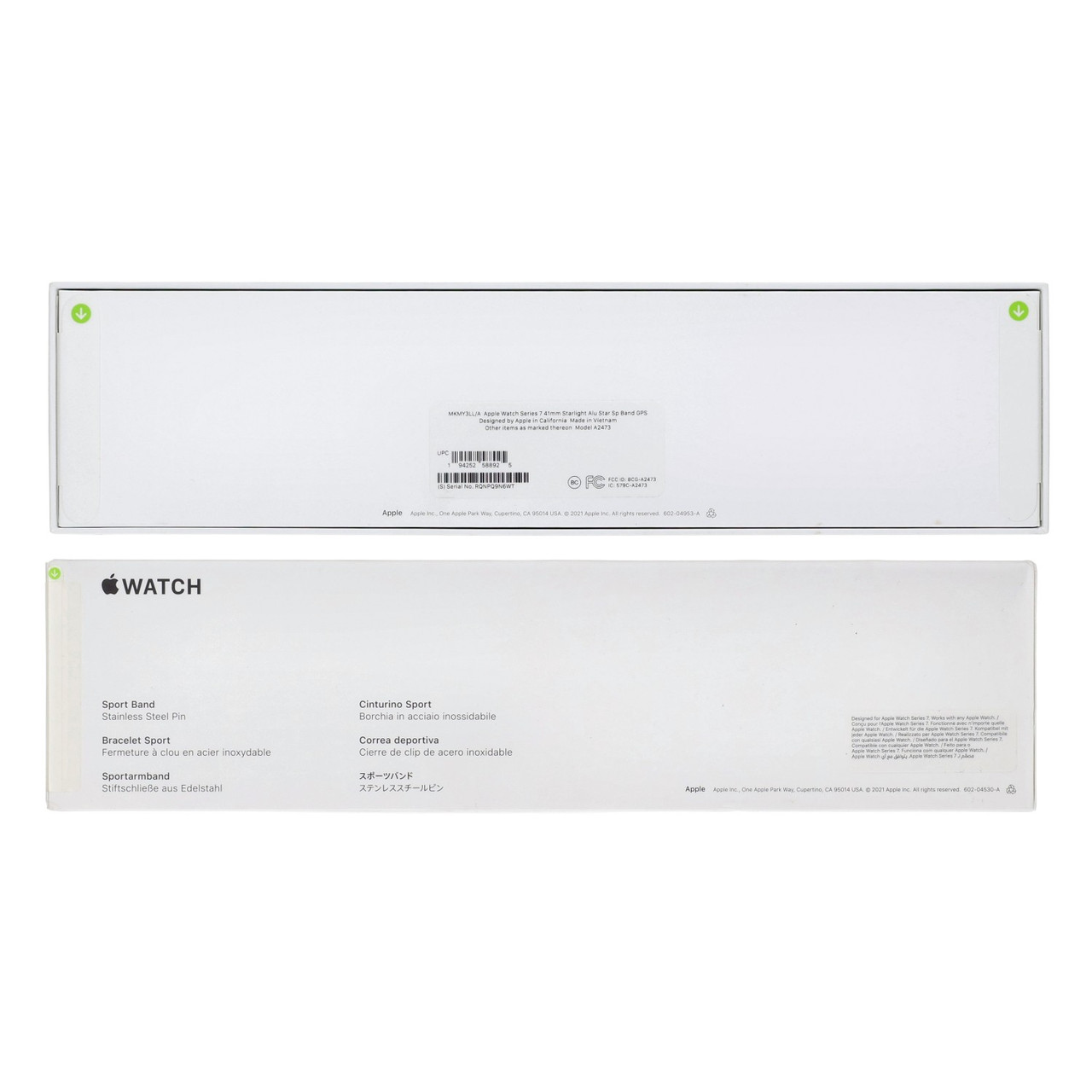 Apple Watch Series 7 41mm GPS Starlight Aluminum Body Sport Band  New