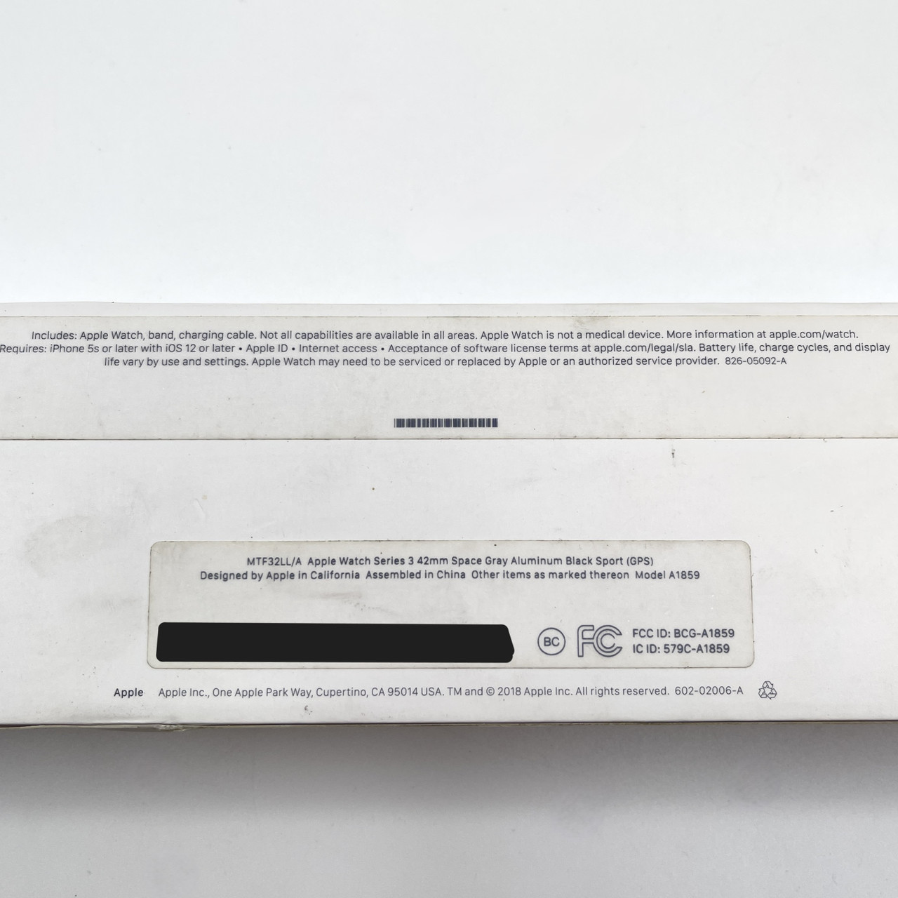 Apple Watch Series 3 (42mm GPS) Gray AL Body Black Band - Used