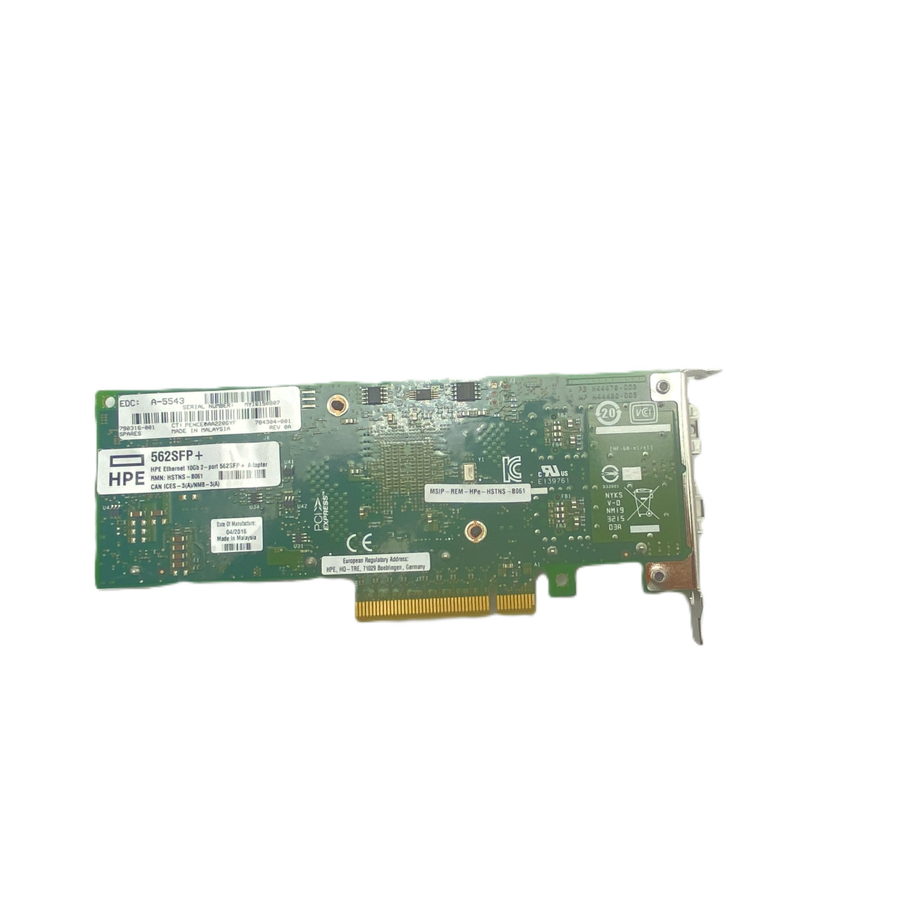 HP 562SFP+ 2 PORT 10GbE ETHERNET NETWORK ADAPTER