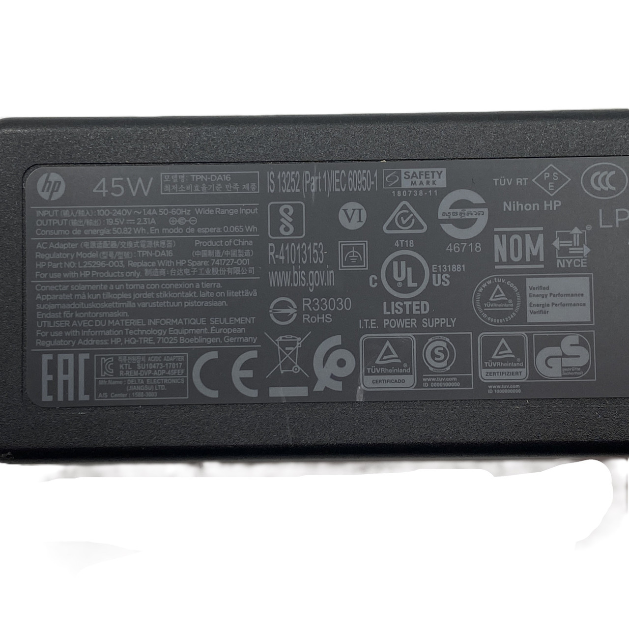 HP H6Y88AA 45W Smart Blue Tip AC Adapter w/ Barrel Tip Converter - NEW