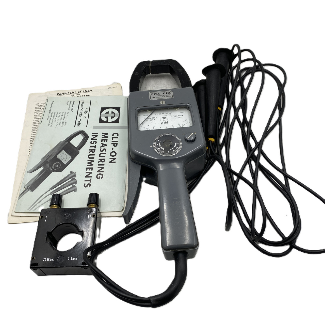 Epic Inc IDM2 Vintage Clip On Ammeter w/ Case and Booklet