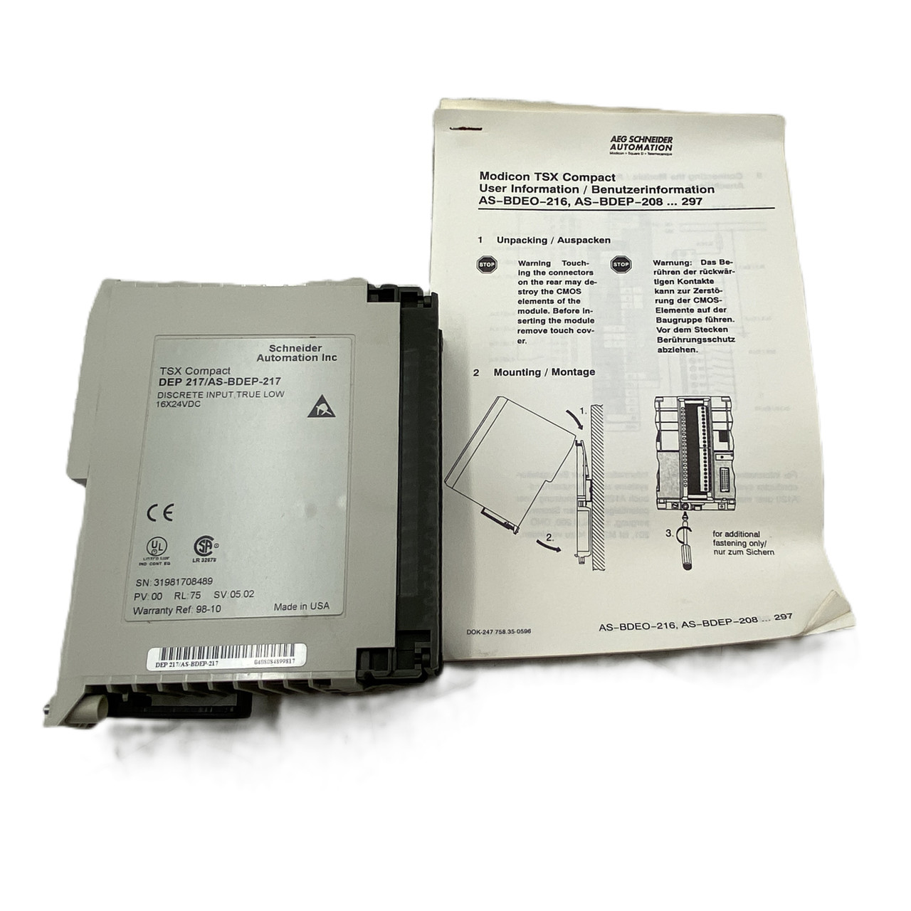 Aeg AS-BDEP-217 True Low Discrete Input Module TSX Compact - NEW