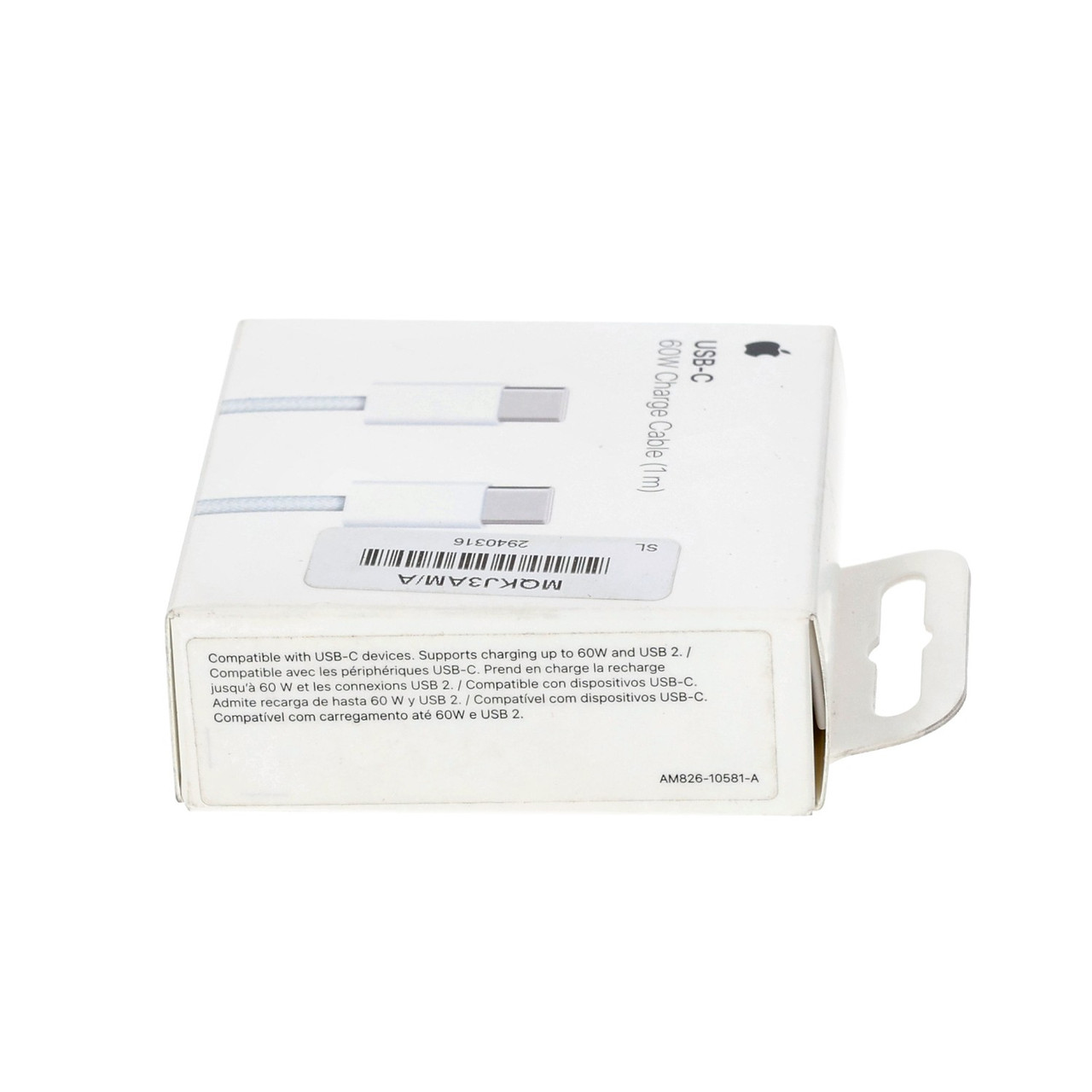 Apple MQKJ3AM/A 1m White 60W USB-C Cable - New Open Box
