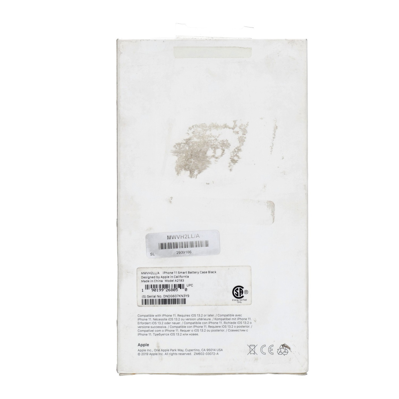 Apple MWVH2LL/A Smart Battery Silicone case for iPhone 11 - New Sealed