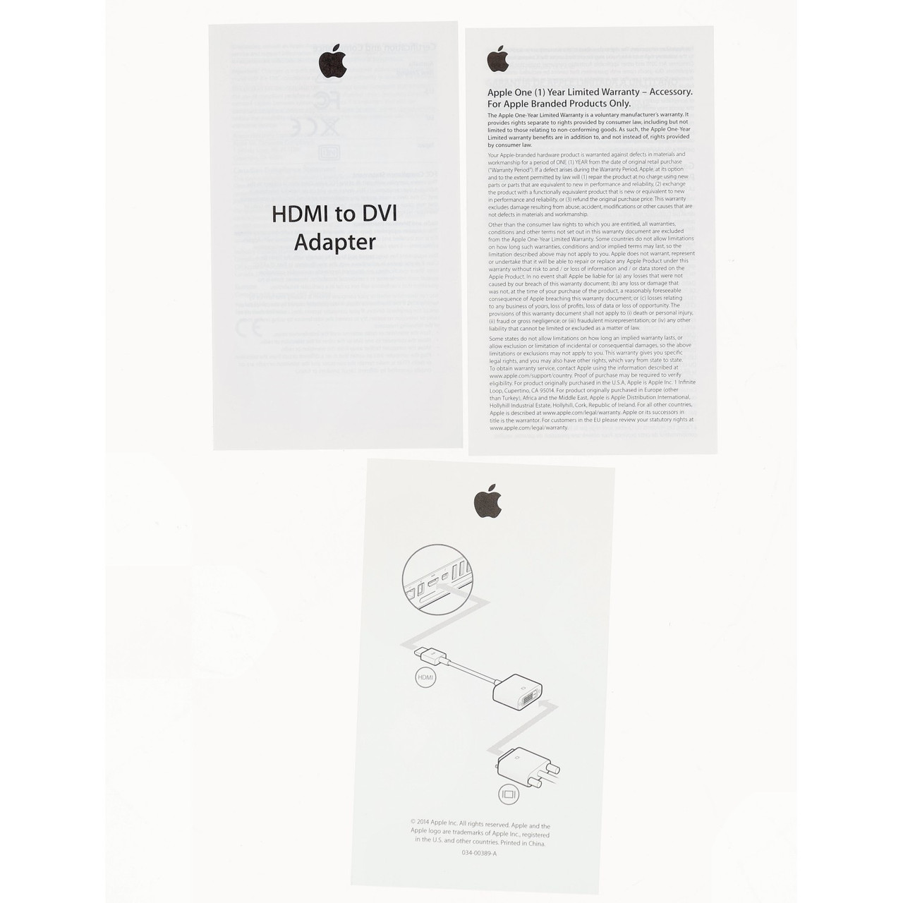 Apple MJVU2AM/A HDMI to DVI Adapter for External Displays - New Open Box